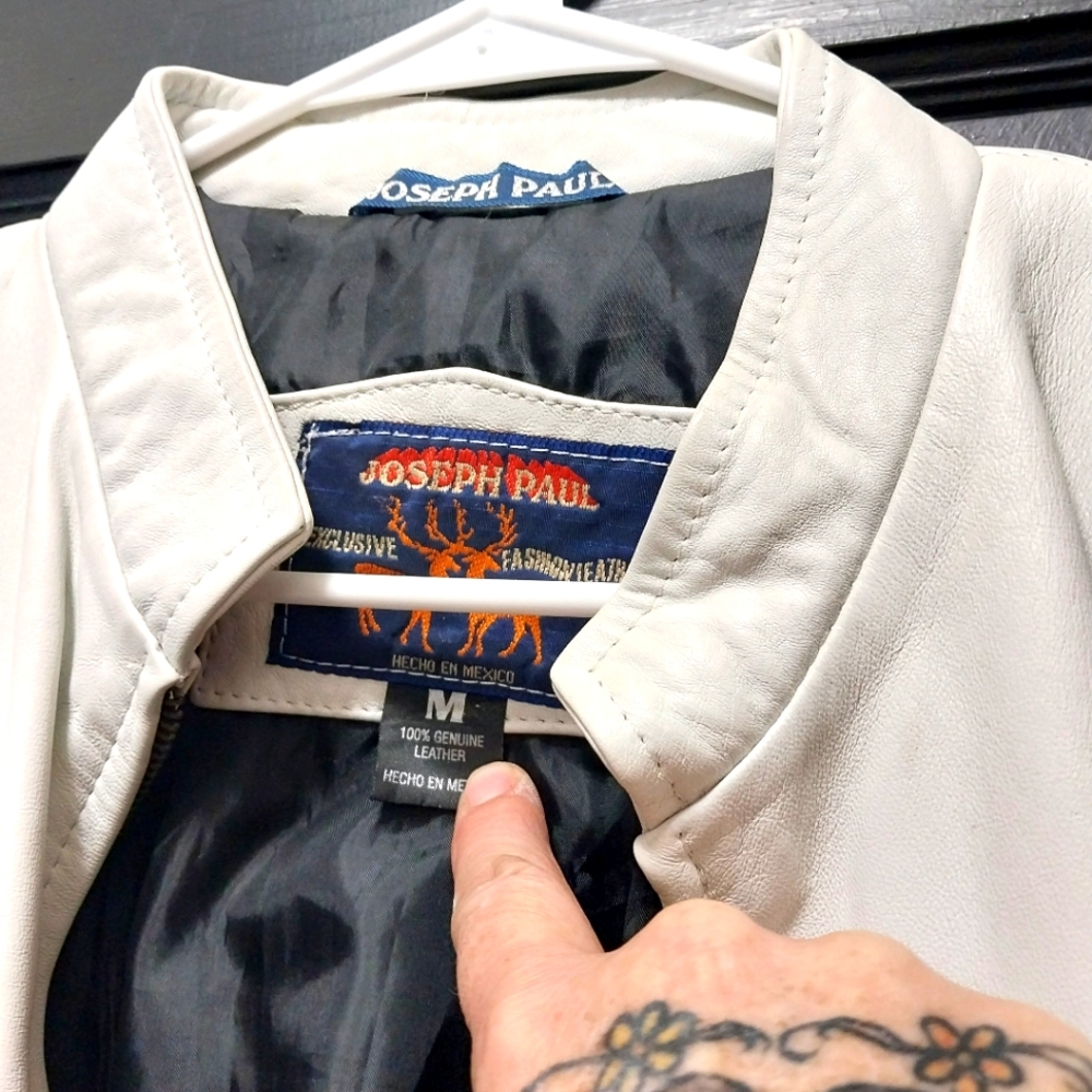 White leather Joseph Paul  jacket